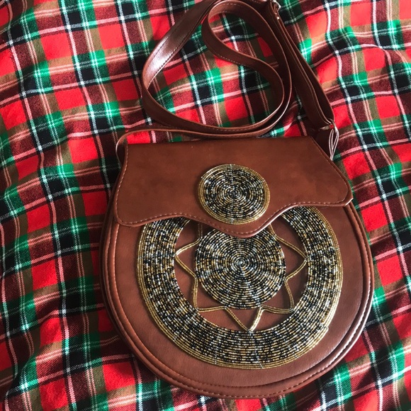 Golden bead sun moon and star Adjustable strap sling bag - Picture 1 of 2